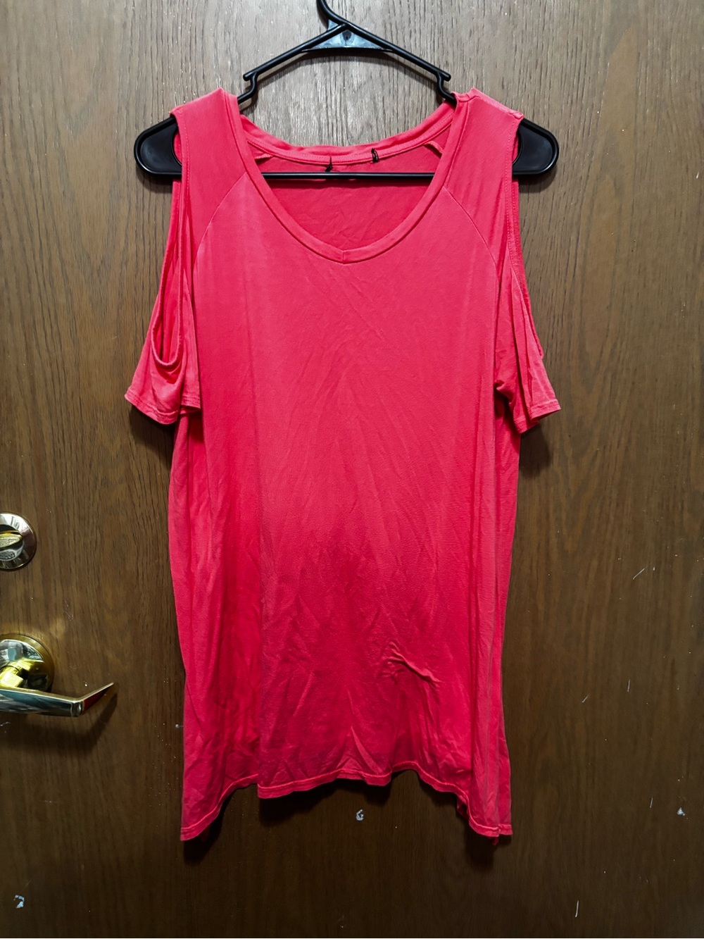 Women’s Cold-Shoulder coral pink top